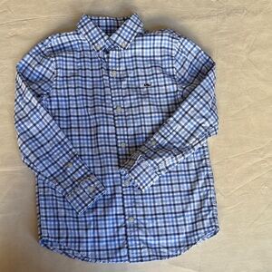 Vineyard Vines Kids Blue and White Plaid Shirt